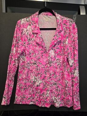 Lilly Pulitzer Button-Down Purrposely Pink Size XL